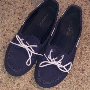 h&m divided navy blue boat shoes